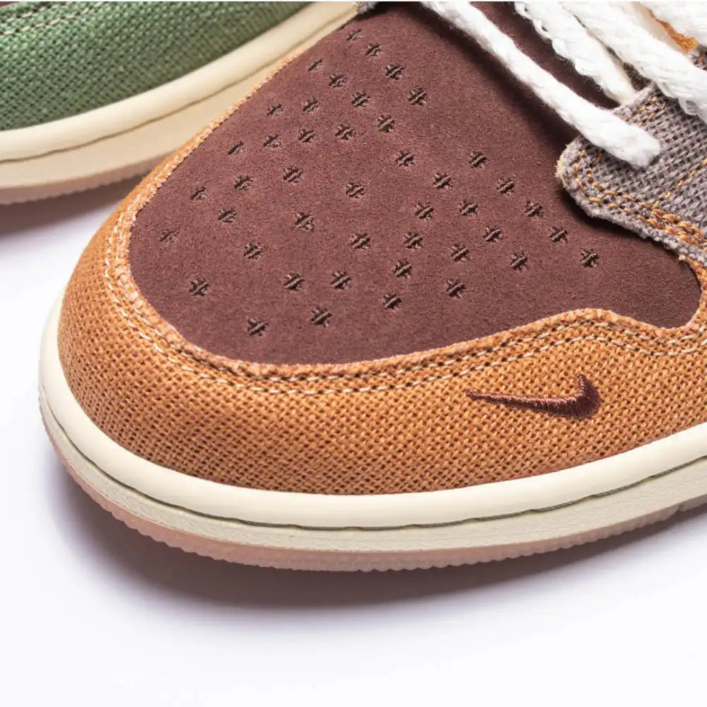 Air Jordan 1 Low Voodoo Flax and Oil Green