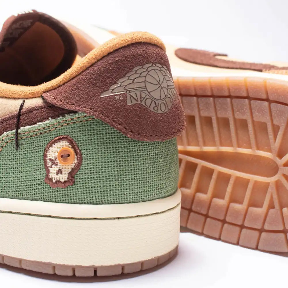Air Jordan 1 Low Voodoo Flax and Oil Green