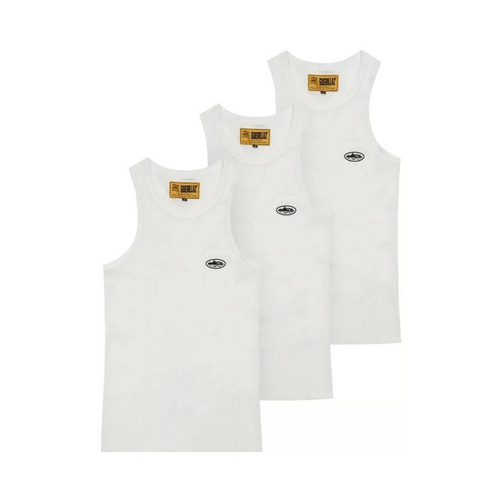 Camiseta Corteiz Bolo Essentials Tank White (3 Pack)