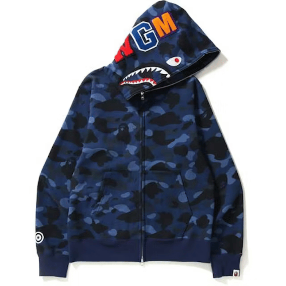 BAPE Color Camo Shark Full Zip Hoodie (Blue)