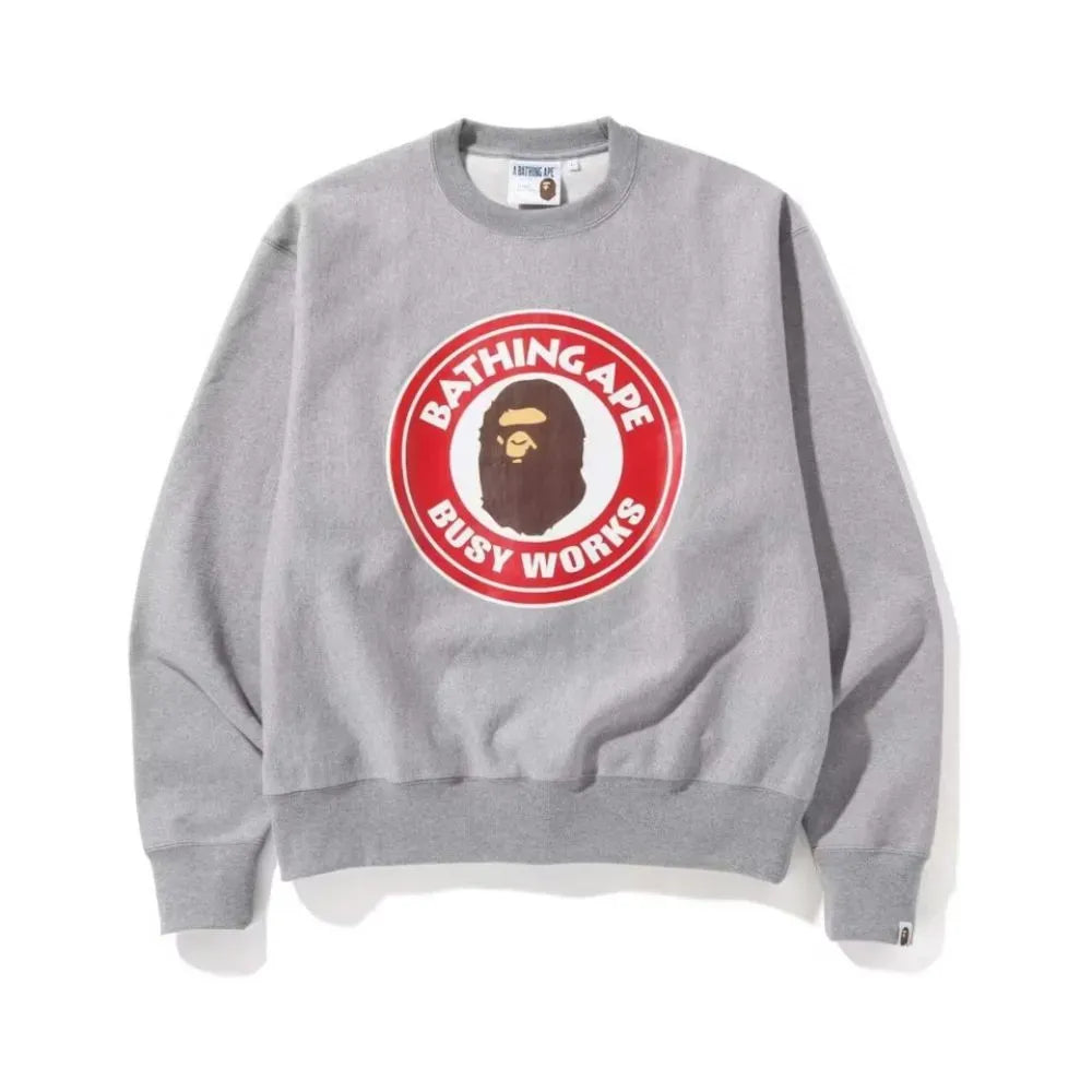 BAPE Classic Busy Works Relaxed Fit Crewneck (Grey)