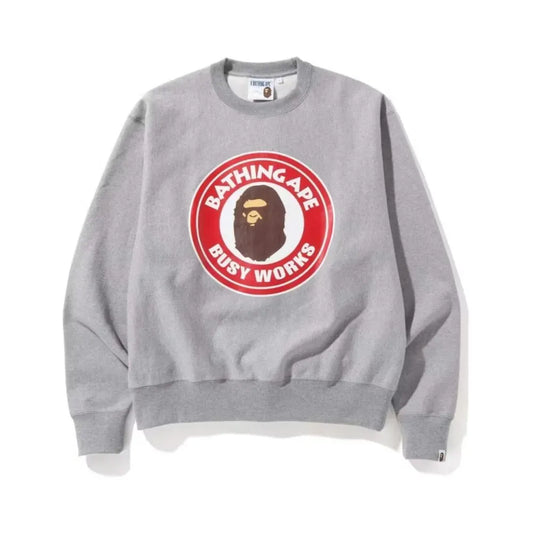 BAPE Classic Busy Works Relaxed Fit Crewneck (Grey)