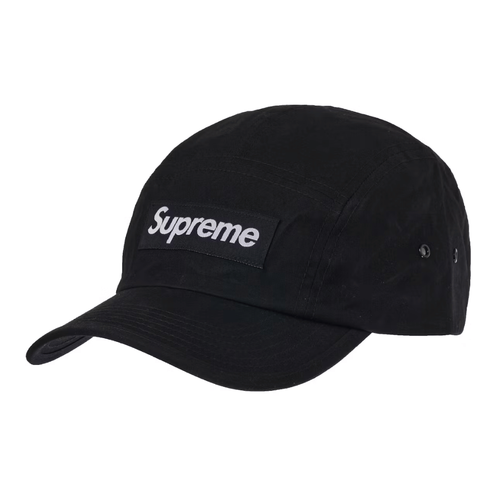 Boné Supreme Waxed Cotton Camp Black