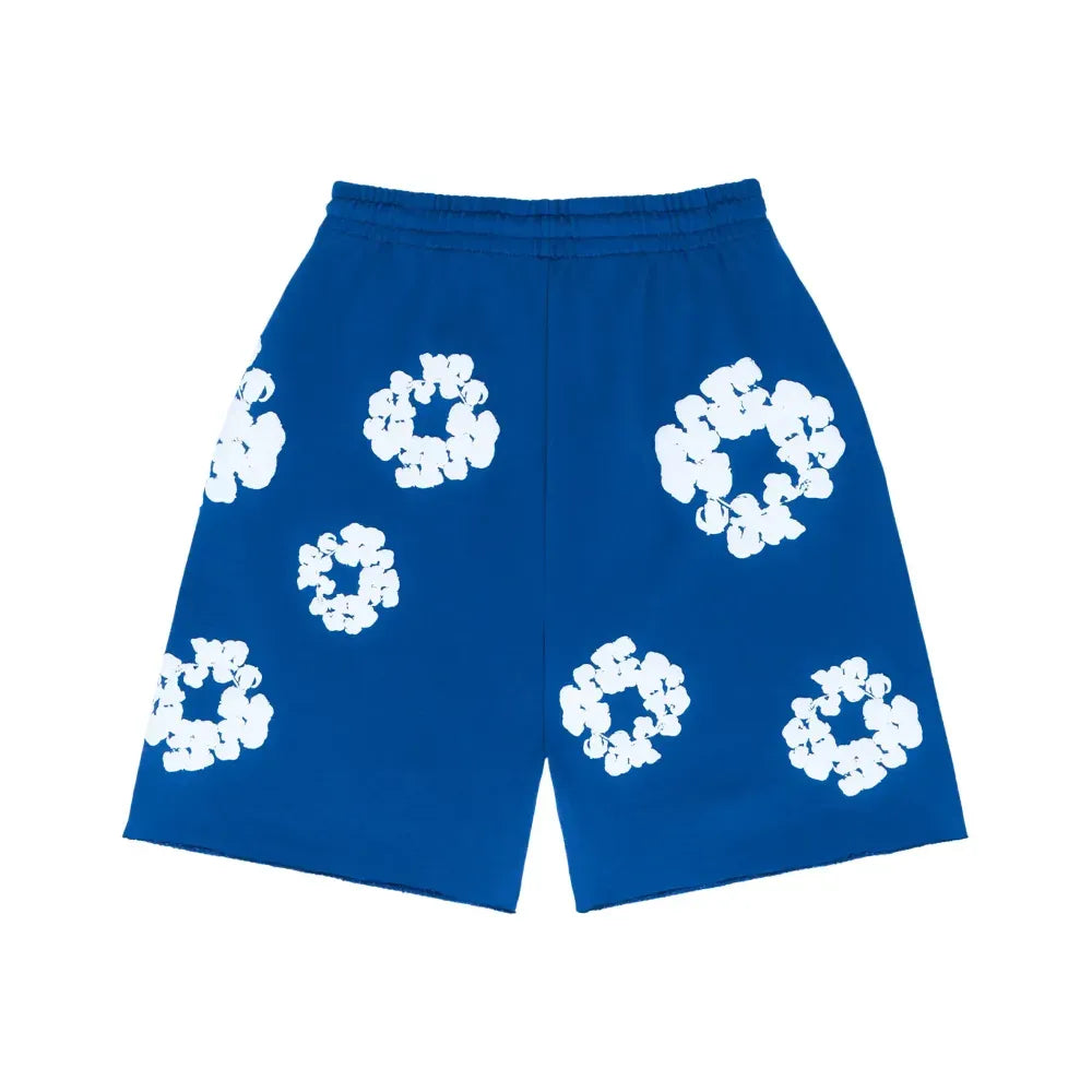 Denim Tears The Cotton Wreath Shorts (Royal Blue)