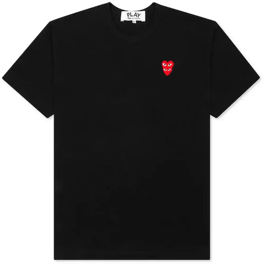 Camiseta Comme des Garcons Play Red Stacked Heart Black