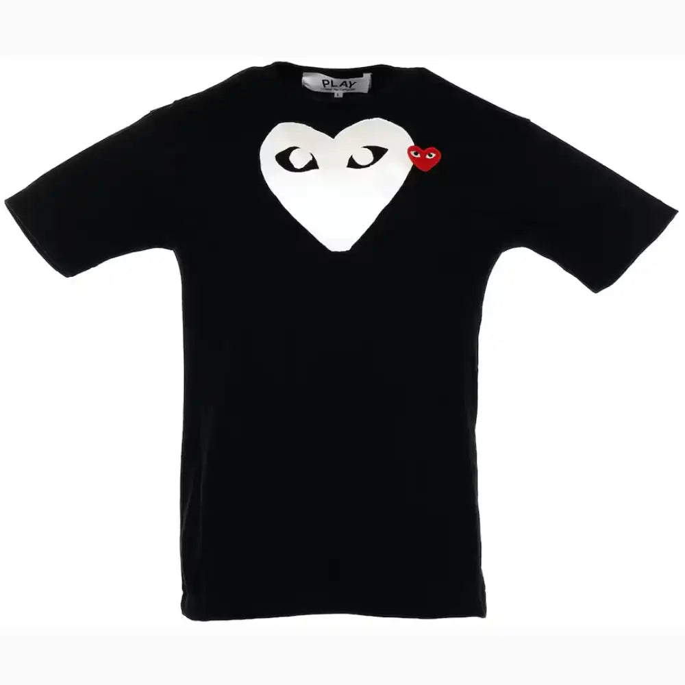 Camiseta Comme des Garcons Play White Heart Red Emblem Black
