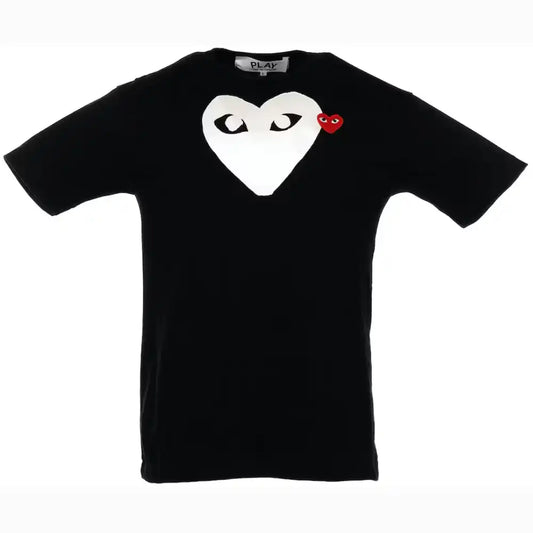 Camiseta Comme des Garcons Play White Heart Red Emblem Black