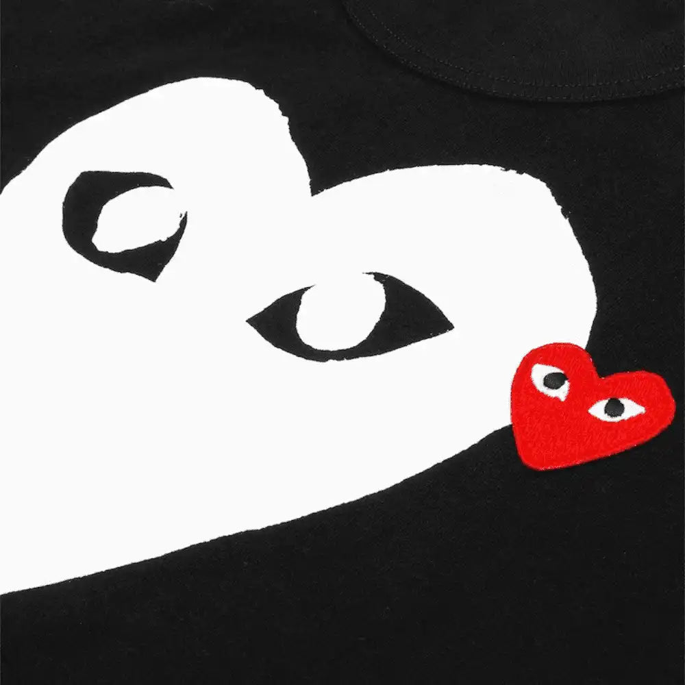 Camiseta Comme des Garcons Play White Heart Red Emblem Black