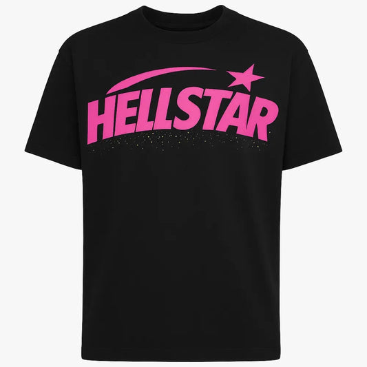 Camiseta Hellstar Classic Rhinestone Logo Pink